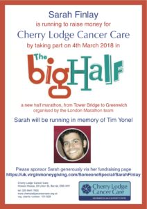 Running the Big Half in support of Cherry Lodge - please sponsor Sarah @ Big Half route | United Kingdom