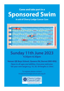 Sponsored Swim in aid of Cherry Lodge @ QE Boys School pool | England | United Kingdom