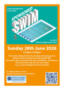 Cherry Lodge Sponsored Swim 2026 @ QE Boys' School swimming pool | England | United Kingdom