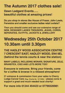 Dawn Ledgard Autumn 2017 Clothes Sale @ Hadley Wood Association Centre | England | United Kingdom