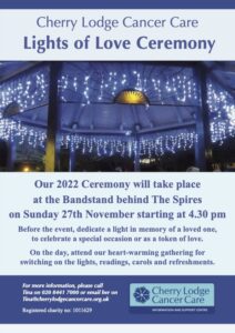 Cherry Lodge Lights of Love Ceremony 2022 @ The Spires | England | United Kingdom