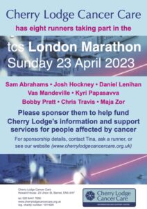 London Marathon 2023 - please support our runners @ 2023 London Marathon route
