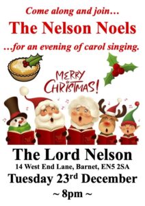 Carols at The Lord Nelson in aid of Cherry Lodge @ The Lord Nelson | England | United Kingdom